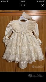 Vestito Battesimo Bambina 6/9 mesi Misto Seta