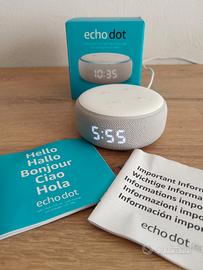 Alexa echo dot 3 con orologio bianca 