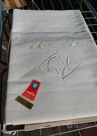 Lenzuolo MÉTIS Fleur Bleue Vintage Lino Cotone