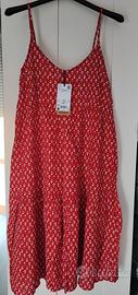 OVS Vestito leggero rosso con fiori bianchi