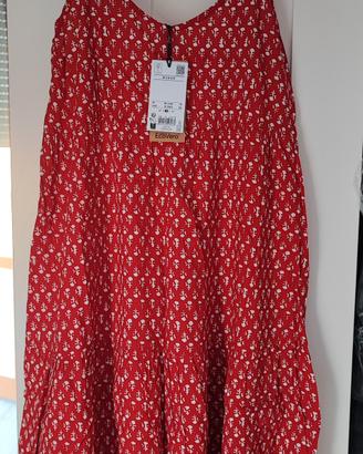 OVS Vestito leggero rosso con fiori bianchi