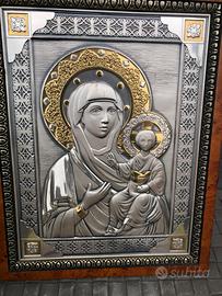 Quadro madonna argento e oro