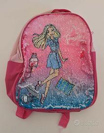 Zaino Barbie paillettes reversibile bambina asilo