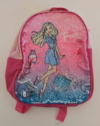 Zaino Barbie paillettes reversibile bambina asilo