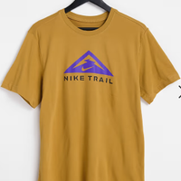 Nike Running Dri-FIT Trail logo t-shirt in tan
