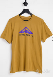 Nike Running Dri-FIT Trail logo t-shirt in tan