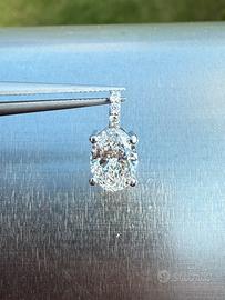 Ciondolo in oro 14kt e diamante di laboratorio