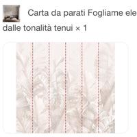 Carta da parati con foglie tropicali beige