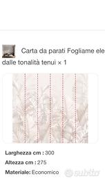 Carta da parati con foglie tropicali beige