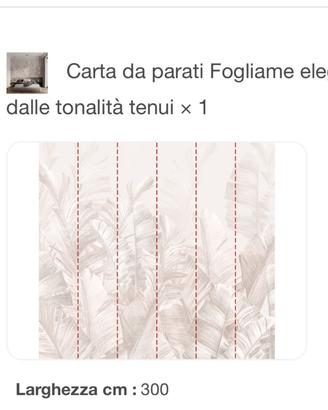Carta da parati con foglie tropicali beige