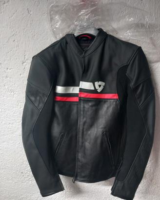 GIACCA MOTO IN PELLE Rev'it CON PROTEZIONI 