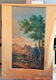 " Scena agreste " grande pannello a rullo da pare