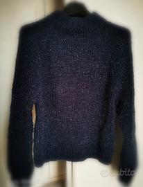 *Maglione Artigianale Unico in Blu con Filo d'Arge