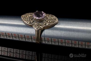 Anello Vintage Argento 925 con AMETISTA Violetta