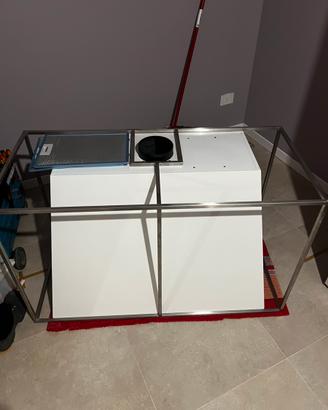 Cappa Isola L.1200 con traliccio Bianca lucida