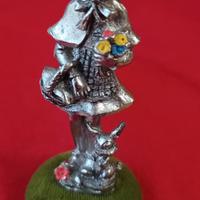 statuina vintage in# peltro,# cappuccetto rosso 