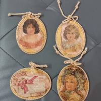 Lotto di piccole Icone stile vintage in decoupage