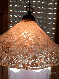 Murano Lampadario effetto ghiaccio illuminato New