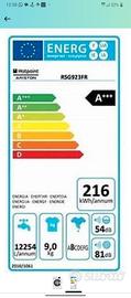 lavatrice hotpoint Ariston RSG923FR  A+++ 10kg