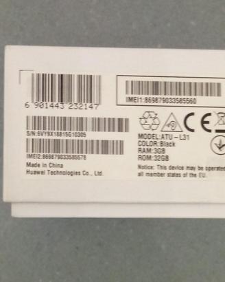 Huawei Y6 3 GB/32 GB NUOVO + custodia