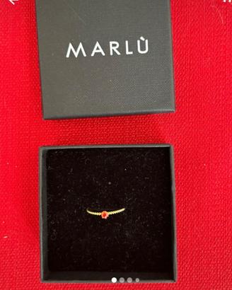 Anello Marlù con Pietra Rossa - Con Scatola