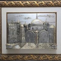 Quadro artigianale con lavorazione in lamina d'arg