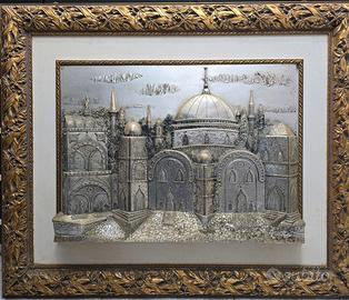 Quadro artigianale con lavorazione in lamina d'arg