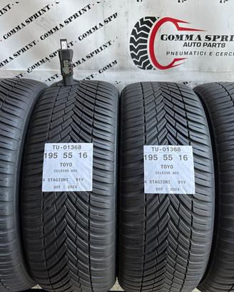 4 PNEUMATICI 195/55 R16 TOYO 4 STAGIONI 85%
