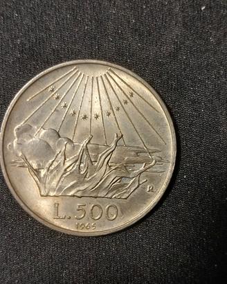 Monete in argento da 500 lire del 1965