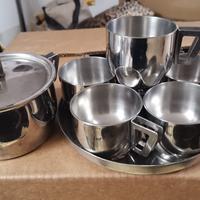 Set tazzine zuccheriera acciaio inox