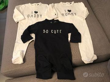 3 tutine Kiabi manica lunga  6 mesi