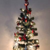 Albero di Natale 210 cm Pre-illuminato con Addobbi