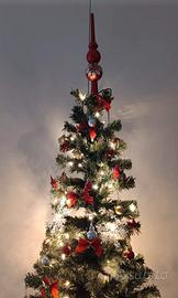 Albero di Natale 210 cm Pre-illuminato con Addobbi