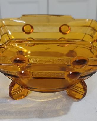 Ciotola porta dolci in vetro ambrato '30