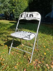 Sedie pieghevoli moderne, motivo PARIS, b/n