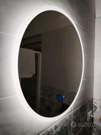 Specchio LED tondo 90cm antiappannamento 3 luci

