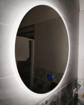 Specchio LED tondo 90cm antiappannamento 3 luci

