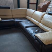 Divano angolare in vera pelle