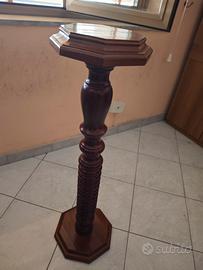 Piedistallo portavaso vintage in legno massello 