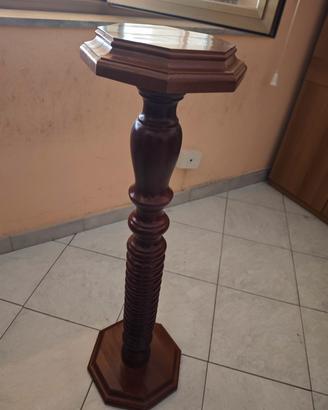 Piedistallo portavaso vintage in legno massello 