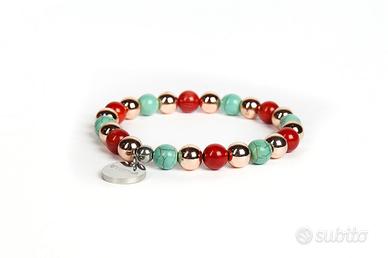 Bracciale donna pietre naturali e acciaio 