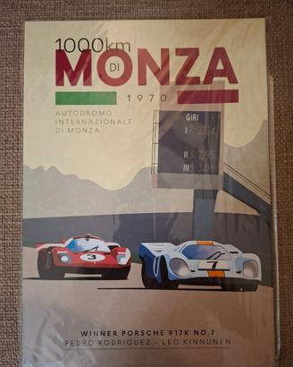 Lotto 6 Poster Auto Vintage NUOVI (Porsche, Monza)