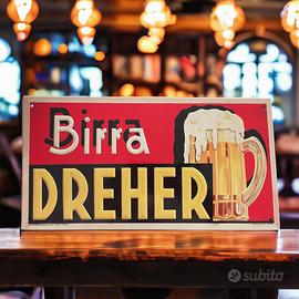 Insegna tabella pubblicitaria birra Dreher vintage