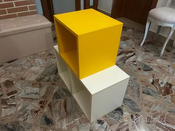 Set 3 cubi modulari in legno da parete o da terra