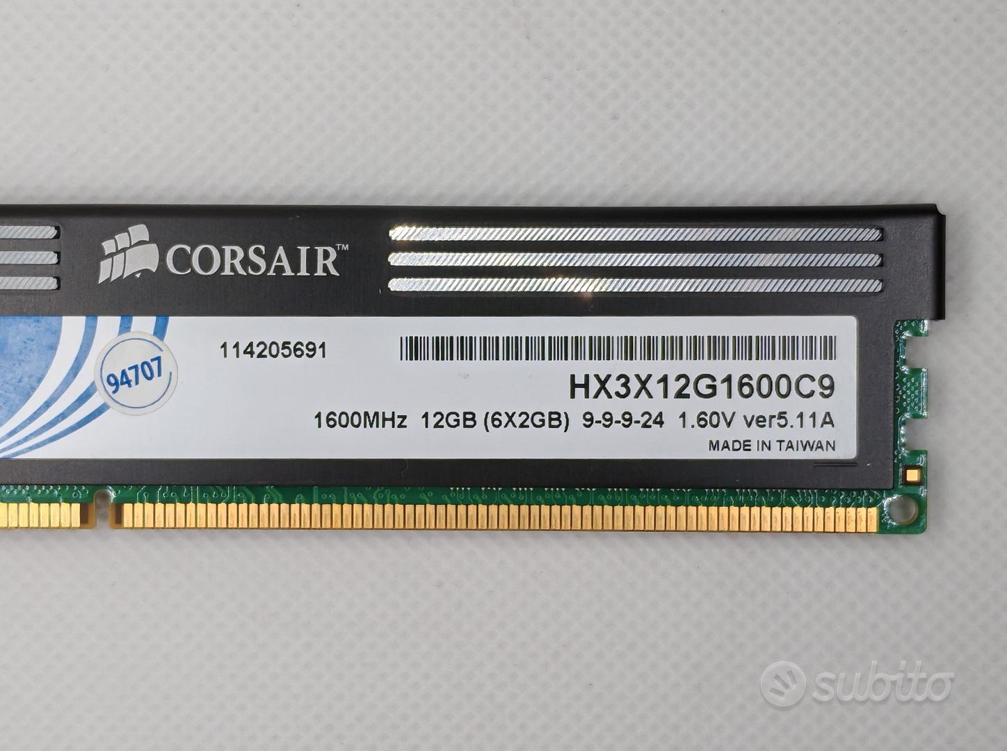 Memory Hx3x12g1600c9 Corsair XMS3 12GB 1600Mhz Triple Channel DDR3