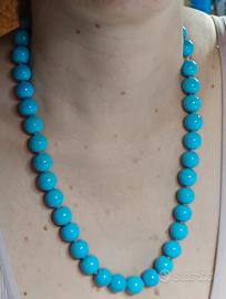 Collana vetro color turchese