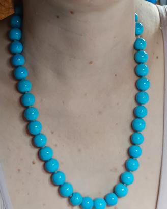 Collana vetro color turchese