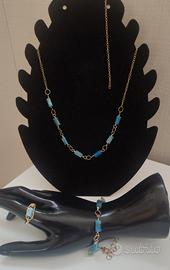 parure apatite collana catena bracciale anello