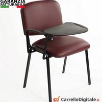 Sedie con scrittoio tavolino ecopelle bordeaux