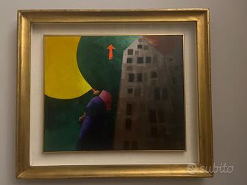 Emilio Tadini olio su tela cm 38x47